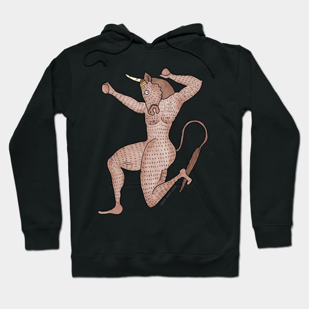 Minotaur dancing by Greek Myth Comix Hoodie by GreekMythComix